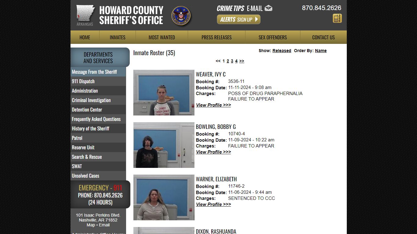 Inmate Roster - Current Inmates Booking Date Descending - Howard County ...